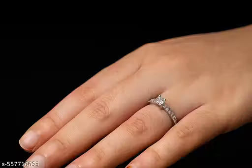 WHITE AD SINGLE NAG RING FOR GIRLS AND WOMENS