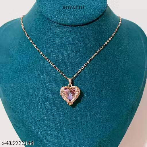 Royatto Dazzling Luxury Style Ocean Love Heart Crystal Stone Necklace