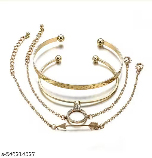 Gold Plated Contemporary Bracelet ( pack of 4)