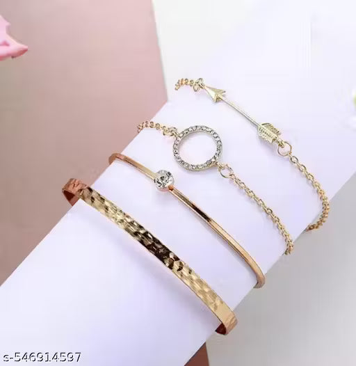 Gold Plated Contemporary Bracelet ( pack of 4)