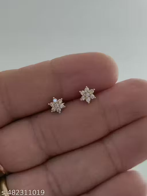 RAIGUR 18k yellow gold plated AD earring for girl and women