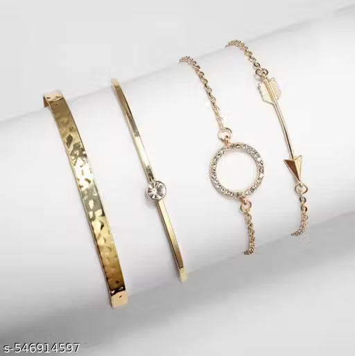 Gold Plated Contemporary Bracelet ( pack of 4)
