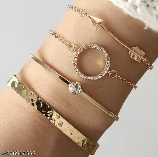 Gold Plated Contemporary Bracelet ( pack of 4)